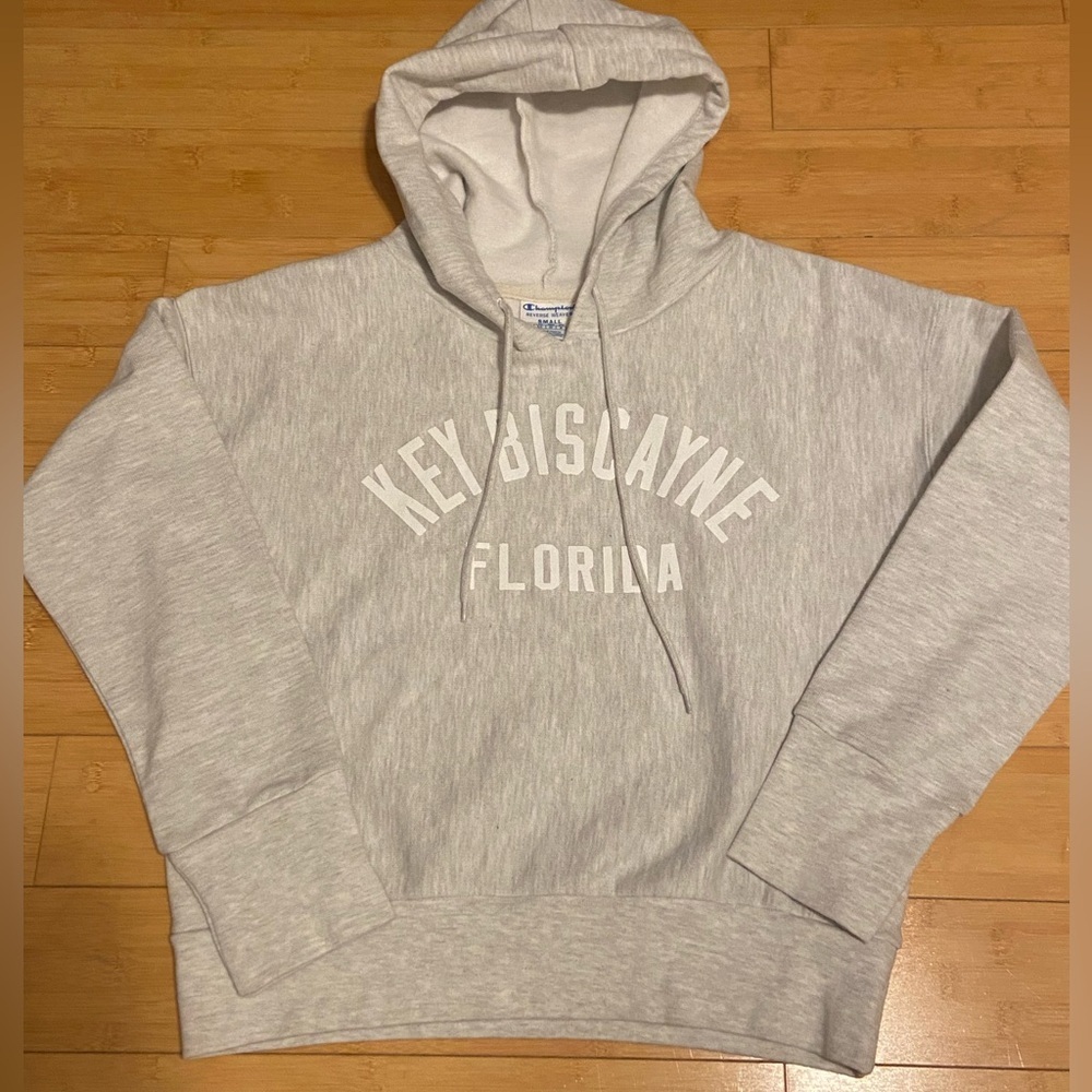 Champion Reverse Weave Key Biscayne Miami FL Hoodie Woman’s Small Gray